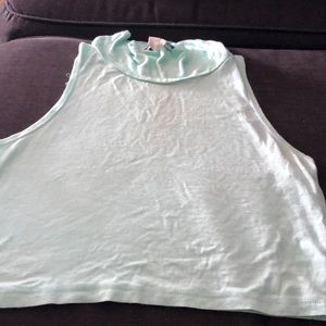 Mint high collar crop